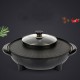 1350W 220V 2 In 1 Electric Non Stick BBQ Grill Plate Steamboat Hot Pot 34cm