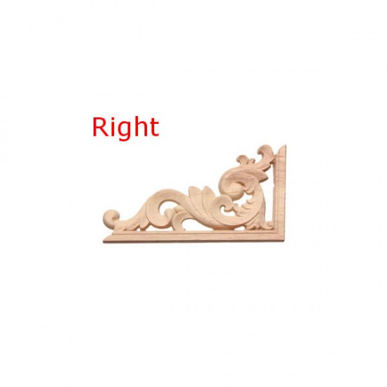 13*7CM Wood Carving Decal Corner Applique Frame for Wall Wardrobe Door Decoration