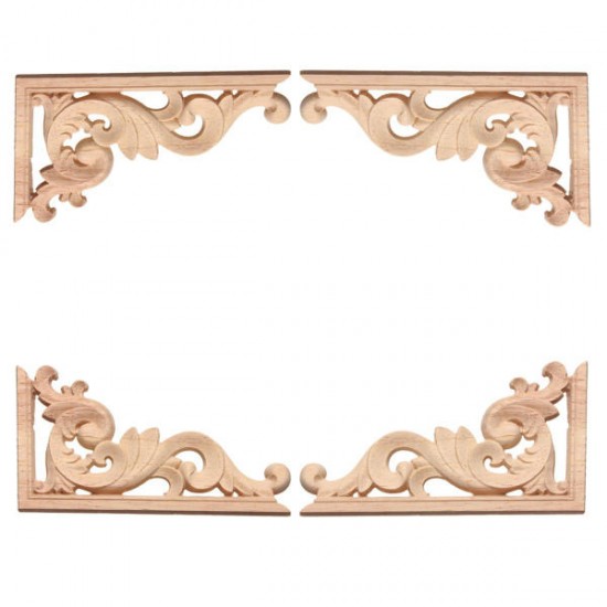 13*7CM Wood Carving Decal Corner Applique Frame for Wall Wardrobe Door Decoration 13*7CM Wood Carving Decal Corner Applique Frame for Wall Wardrobe Door Decoration