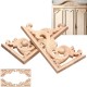 13*7CM Wood Carving Decal Corner Applique Frame for Wall Wardrobe Door Decoration