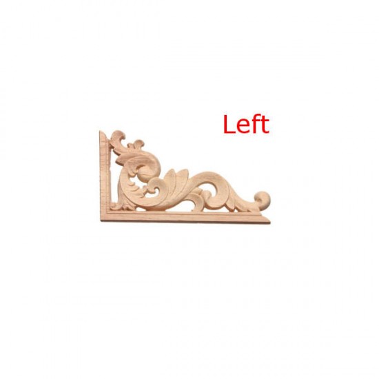 13*7CM Wood Carving Decal Corner Applique Frame for Wall Wardrobe Door Decoration