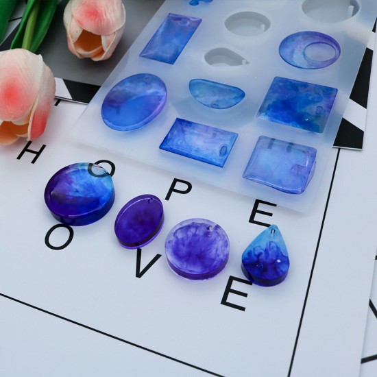 137pcs Epoxy Resin Molds Resin Jewelry Making Kit DIY Crystal Glue Jewelry Mold
