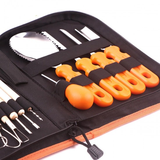 13Pcs/Set Stainless Steel Halloween Pumpkin Carving Sculpt Tools Kit Party Decor