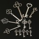 13pcs Sliver Antique Vtg old look Ornate Skeleton Keys Lot Pendant Fancy Heart DIY Jewelry