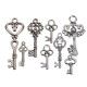 13pcs Sliver Antique Vtg old look Ornate Skeleton Keys Lot Pendant Fancy Heart DIY Jewelry