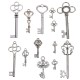 13pcs Sliver Antique Vtg old look Ornate Skeleton Keys Lot Pendant Fancy Heart DIY Jewelry