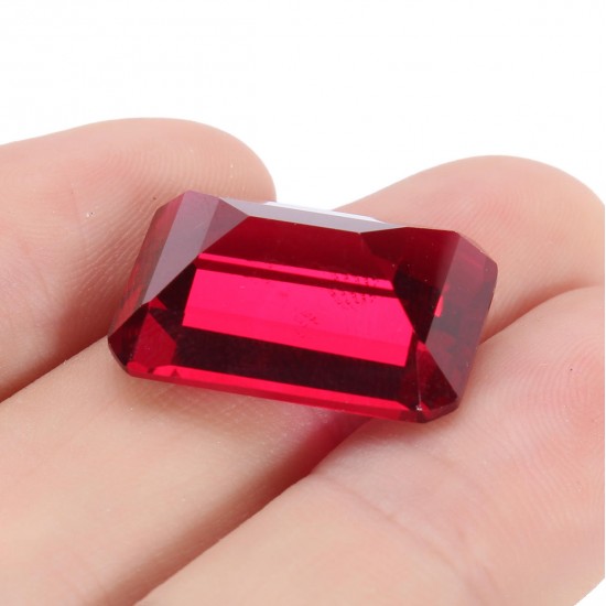 13x18mm 26.35CT Pigeon Blood Red Ruby Rectangle Cut AAAA+ Loose Gemstone Decorations
