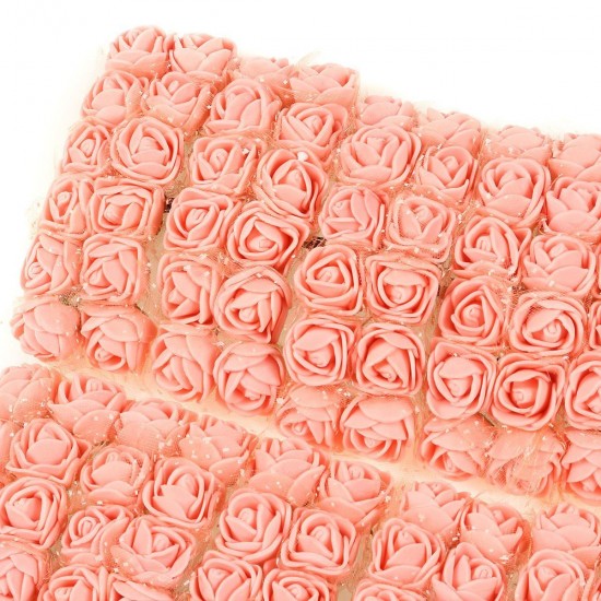 144pcs 14 Colors Artificial Flowers Mini Foam Roses Wedding Bouquet Decorations