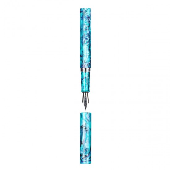 14.5x1.5cm Screw Cap F-shape Iridium Nib LIY Fountain Pen With Box Student Office Ink Pens
