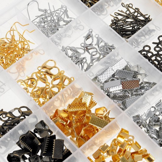 1488pcs DIY Necklace Jewelry Pendant Earrings Ring Making Set Handmade Craft