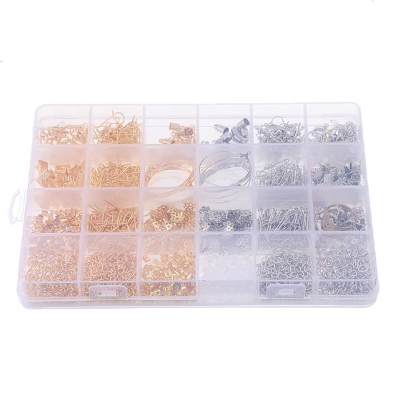 1630Pcs/Set Eye Pins Lobster Clasps Jewelry Wire Earring Hooks Jewelry Finding Kit for DIY Necklace Jewelry Bracelet Making