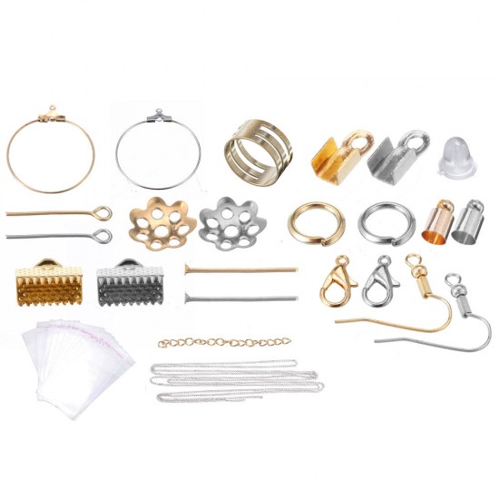 1630Pcs/Set Eye Pins Lobster Clasps Jewelry Wire Earring Hooks Jewelry Finding Kit for DIY Necklace Jewelry Bracelet Making
