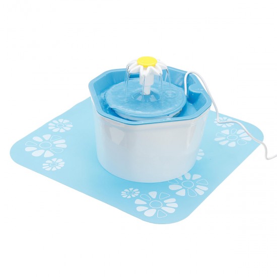 1.6L DC 5V Flower Pet Drinking Waterer Fountain Electric Cat Dog Automatic Bowl Filter