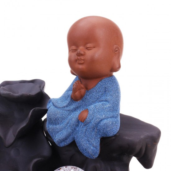 17cm Monk Backflow Incense Burner Censer Home Aromatherapy Ceramic Incense Cones Holder With 15pcs Cones 17cm Monk Backflow Incense Burner Censer Home Aromatherapy Ceramic Incense Cones Holder With 15pcs Cones