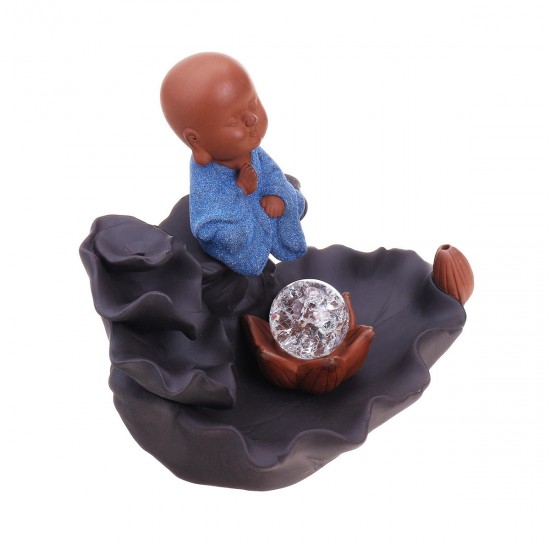 17cm Monk Backflow Incense Burner Censer Home Aromatherapy Ceramic Incense Cones Holder With 15pcs Cones 17cm Monk Backflow Incense Burner Censer Home Aromatherapy Ceramic Incense Cones Holder With 15pcs Cones