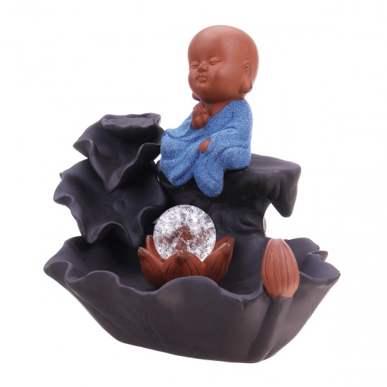 17cm Monk Backflow Incense Burner Censer Home Aromatherapy Ceramic Incense Cones Holder With 15pcs Cones 17cm Monk Backflow Incense Burner Censer Home Aromatherapy Ceramic Incense Cones Holder With 15pcs Cones