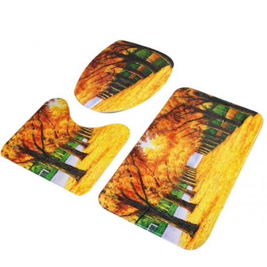 180X180CM Forest Waterproof Shower Curtain Bathroom Toilet Lid Seat Cover Bath Mat Pad Set 180X180CM Forest Waterproof Shower Curtain Bathroom Toilet Lid Seat Cover Bath Mat Pad Set