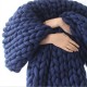 180x120cm Warm Hand Chunky Knitted Blankets Thick Yarn Wool Sofa Bed