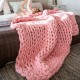 180x120cm Warm Hand Chunky Knitted Blankets Thick Yarn Wool Sofa Bed