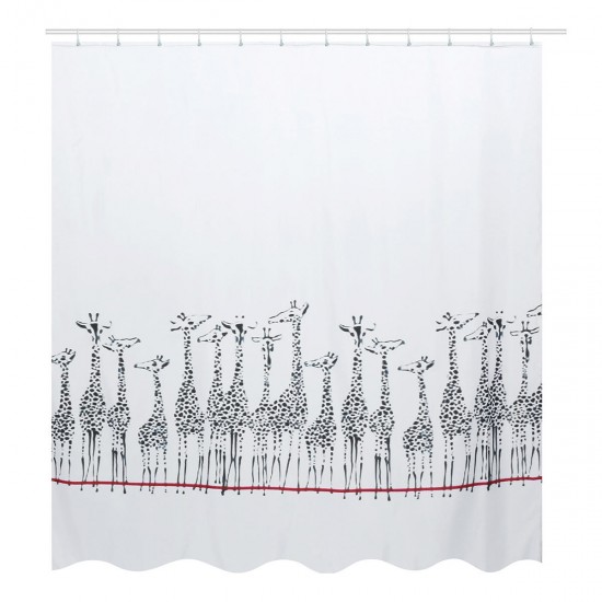 180x180cm Giraffe Bath Fabric Shower Curtains Waterproof Lid Toilet Cover Mat