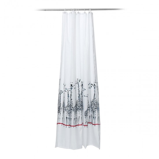 180x180cm Giraffe Bath Fabric Shower Curtains Waterproof Lid Toilet Cover Mat