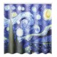 180x180cm The Starry Night Pattern Bathroom Waterroof Shower Curtains Toliet Mat 12 Hooks