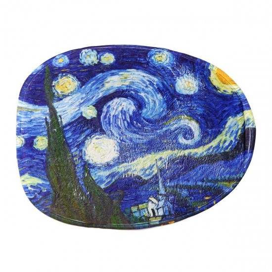 180x180cm The Starry Night Pattern Bathroom Waterroof Shower Curtains Toliet Mat 12 Hooks