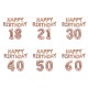 18/21/30/40/50/60th Rose Gold Happy Birthday Foil Balloon Banner Kit Party Decorations