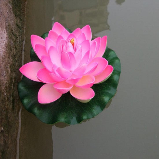 18cm Floating Artificial Lotus for Aquarium Fish Tank Pond Water Lily Lotus Flower Home Decorations