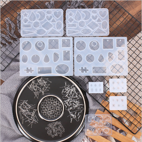 198pcs Silicone Mold Making Jewelry Pendant DIY Resin Casting Craft Tool Kit 198pcs Silicone Mold Making Jewelry Pendant DIY Resin Casting Craft Tool Kit