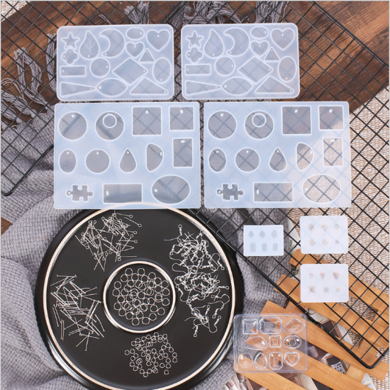 198pcs Silicone Mold Making Jewelry Pendant DIY Resin Casting Craft Tool Kit