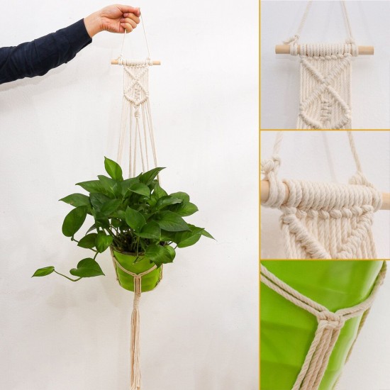 1M Pot Holder Macrame Plant Hanger Hanging Basket Hemp Rope Braid Craft Decoration