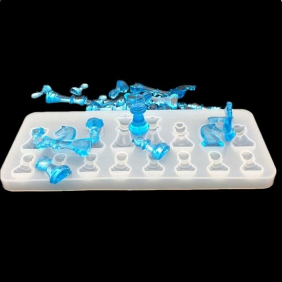 1PCS Crystal Chess Silicone Mold for DIY Ornament Resin Casting Craft Mould Tool