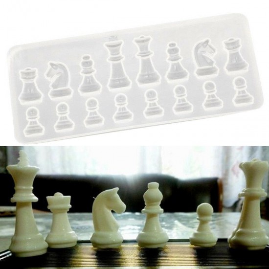 1PCS Crystal Chess Silicone Mold for DIY Ornament Resin Casting Craft Mould Tool