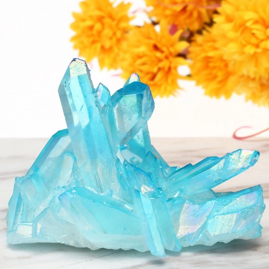 1Pcs Royal Blue Natural Crystals Quartz Cluster Mineral Specimen Healing Home Decorations