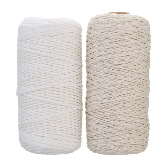 1mmx400m Beige White Woven Cotton Rope Braided Wire