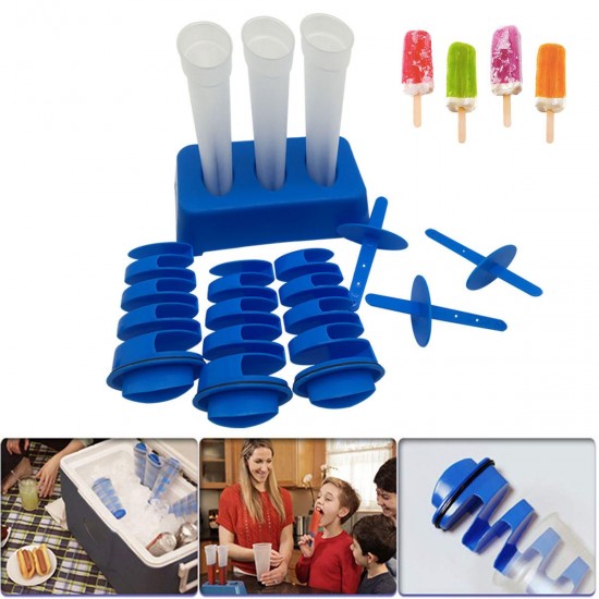 2 In1 Silicone Spiral Strip Ice Cube Ice Lolly DIY Cream Popsicle Yogurt Ice Mold Ice Maker Icebox