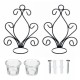 2 Pack Metal Iron Candlestick Wall Hanging Candle Holder Home Decor Ornaments