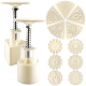2 Sets Mooncake Pastry Press Mold DIY Hand Flower Pattern Mould 50g w/11 Stamps Round Triangle 2 Sets Mooncake Pastry Press Mold DIY Hand Flower Pattern Mould 50g w/11 Stamps Round Triangle