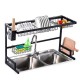 2 Tier Dish Drainer Over Double Sink Drying Rack Draining Tray Fruit Plate Bowl Kitchen Storage Rack