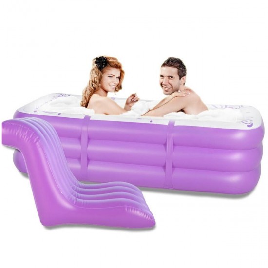 2 in 1 165*85*45cm Inflatable Adult PVC Warm Bath Bathtub Foldable Indoor SPA Bathroom Tub
