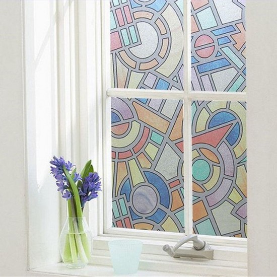 200cm 3D PVC Frosted Window Film Privacy Anti-UV Glass Sticker Home Decoration