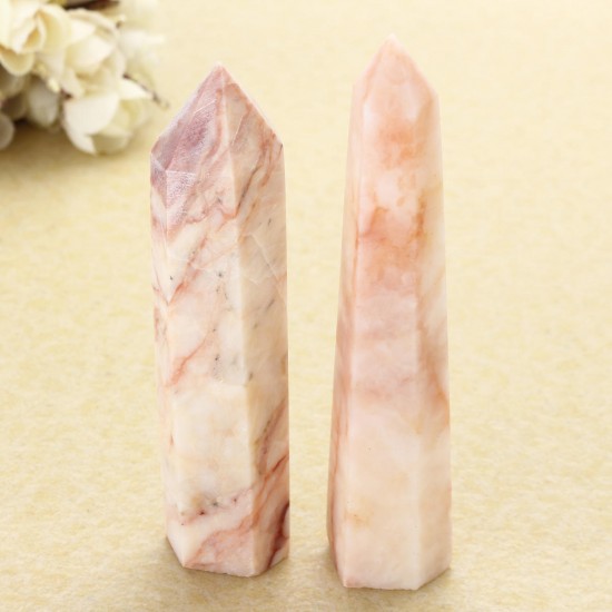 200g Natural Rhodochrosite Crystals Obelisk Quartz Point Healing Gemstone Mineral