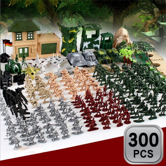 200pcs/300pcs Army Soldier Military Model DIY War Scene Kids Toys
