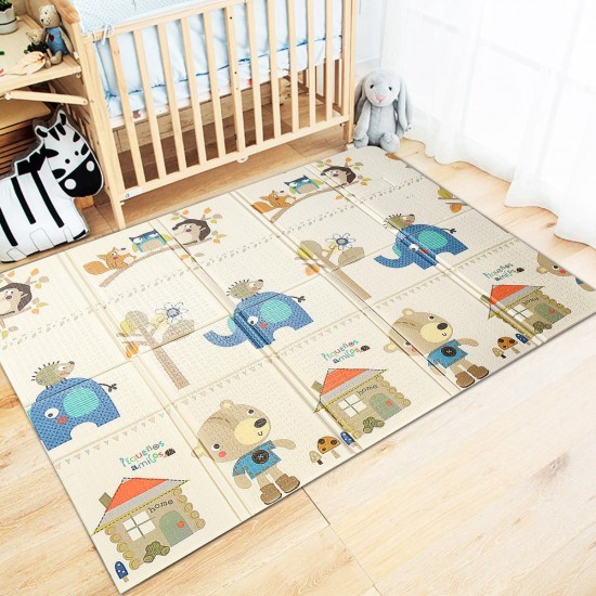 200x180cm 2 Sides Baby Crawling Thick Play Cover Mat Folding Rug Floor Carpet