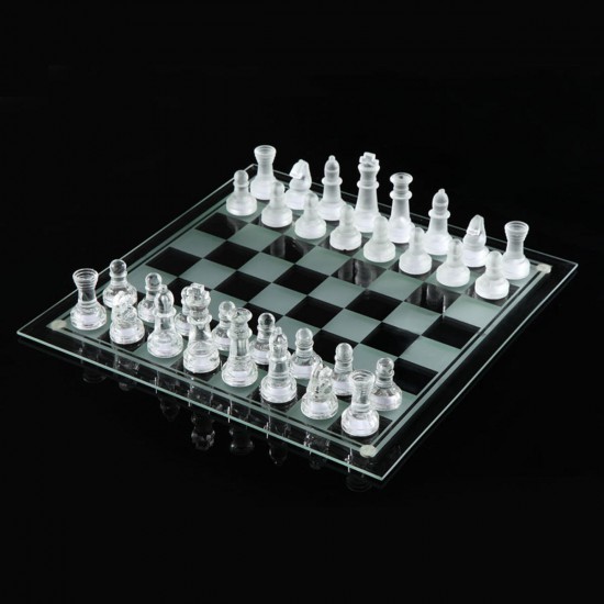 20*20 / 25*25CM High-end Elegant K9 Checker Glass Chess Game Set Home Decorations
