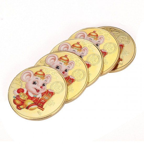 2020 Year Of Rat Commemorative Coin Silver/Gold Plated Home Non-currency Coins 2020 Year Of Rat Commemorative Coin Silver/Gold Plated Home Non-currency Coins