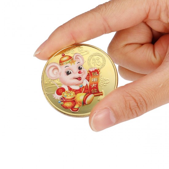 2020 Year Of Rat Commemorative Coin Silver/Gold Plated Home Non-currency Coins 2020 Year Of Rat Commemorative Coin Silver/Gold Plated Home Non-currency Coins