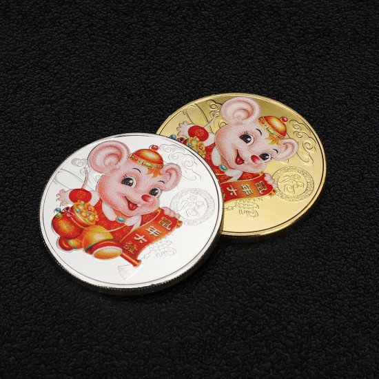 2020 Year Of Rat Commemorative Coin Silver/Gold Plated Home Non-currency Coins 2020 Year Of Rat Commemorative Coin Silver/Gold Plated Home Non-currency Coins