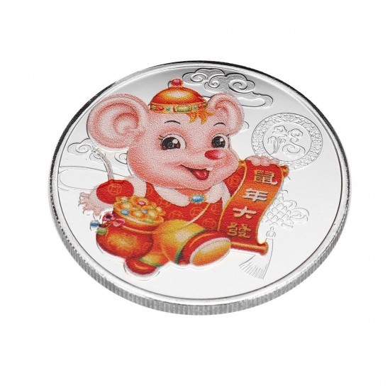 2020 Year Of Rat Commemorative Coin Silver/Gold Plated Home Non-currency Coins